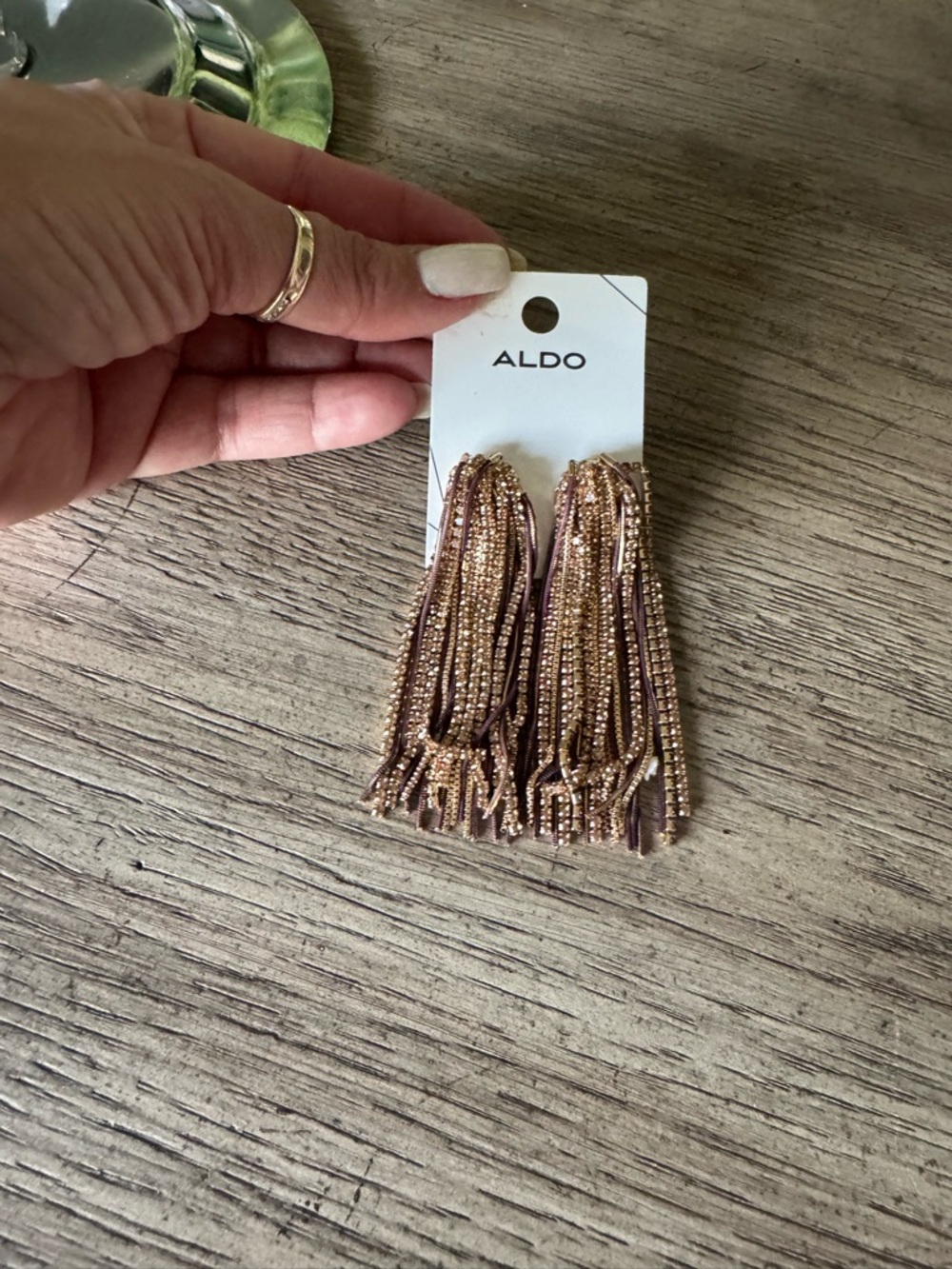 ALDO Rose Brownish Gold Beaded Tassel Earrings - Bundle & Save on Shipping